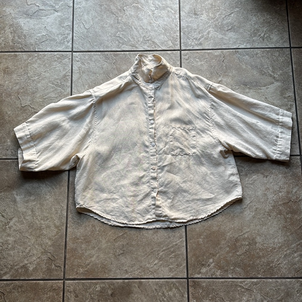 Deiji Studios Womens Linen Set Oatmeal M/L - Picture 3 of 12